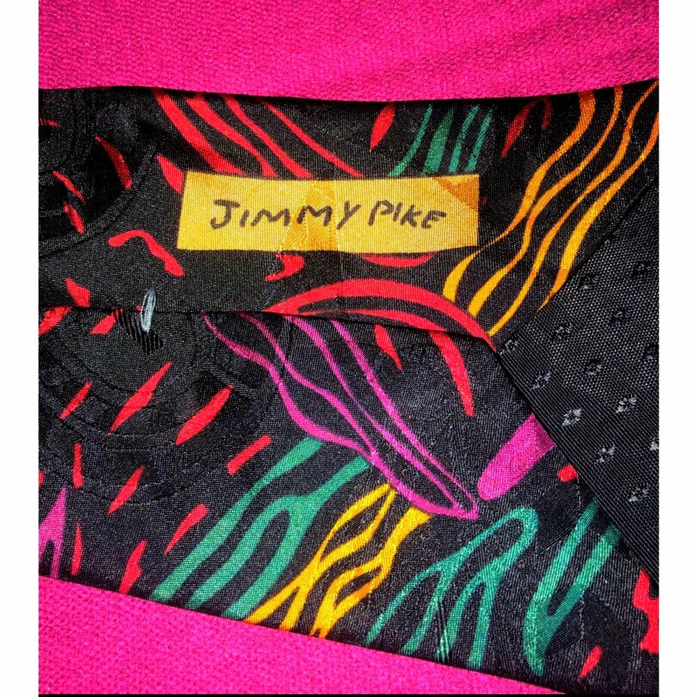 Unique Vintage Desert Designs Retro Abstract 100% Silk Jimmy Pike Tie - Picture 4 of 5